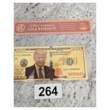 Donald Trump 24kt Gold Bank Note