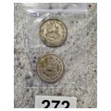 Mexican Silver Peso Lot of 2