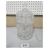 Vintage Cut Crystal 2 Pc Jar  'heavy'