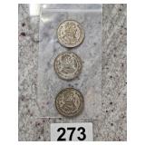 mexican Silver peso lot of 3