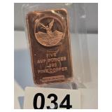 Mexican Libertad .999 Copper 5oz. Bar