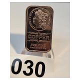 Morgan Dollar .999 Copper 1oz Bar