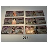 Playboy Currency Collectible Foil set of 6