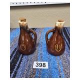 McCoy Brown Drip Oil & Vinegar cruet with corks