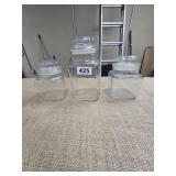 Anchor Hocking Set of 3 Clear Glass Canisters