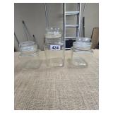 Anchor Hocking Set of 3 Clear Glass Canisters