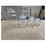 Anchor Hocking Set of 4 Clear Glass Canisters