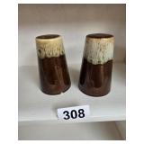 Harker Brown Cylindar Drip Glaze Salt and Pepper