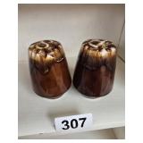 McCoy Brown Drip Glaze Salt and Pepper Set