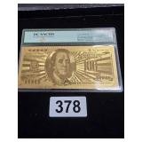 $100 Federal Reserve Note Gold Layered Replica