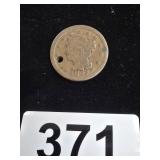 1847 US Large Cent Holed