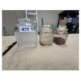 Anchor Hocking Set of 3 Glass Canister Set