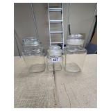 Anchor Hocking Set of 3 Clear Glass Canisters