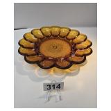 Indiana Glass Deviled Egg Amber Hobnail Plate
