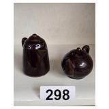 Japan Brown Glazed Stoneware Salt and Pepper Shake
