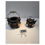 Vintage Tilso Japan Redware Shaker and Grease Jar