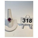 Sterling Silver Color Stone Ring Size 8.5