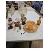 FireKing Peach Luster Cup/Saucer; Snoopy; Deer Lot