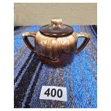 Kathy Kale Brown Drip Glaze lidded Sugar Bowl