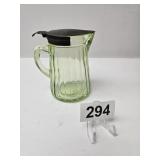 Antique Uranium Glass Syrup Pitcher