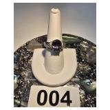 Sterling Silver Colored Stone Ring Size 8