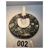 Sterling Silver Pink Stone Ring Size 8