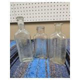 Lot of 3 Vintage Medicine Bottles