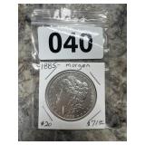 1885 Morgan Silver Dollar Coin