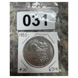 1885 Morgan Silver Dollar Coin