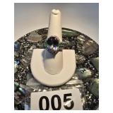 Sterling Silver Color Stone Ring Size 8