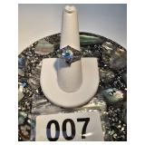 Sterling Silver Multi Color Stones Ring Size 8