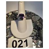 Sterling Silver Color Stone Ring Size 7