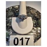 Sterling Silver Round Stone Ring Size 9.5