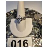 Sterling Silver Marquise-cut Stone Ring Size 9