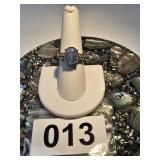 Sterling Silver Opal Stone Ring Size 8
