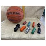 Train Cars and Spalding Basketball