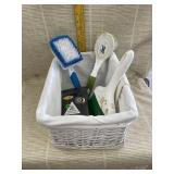 Basket with Brushes and Cleaner Wipes