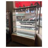 Display Case with Glass Shelves and 2 Drawers-