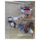 Indian Salt/Pepper Shakers, 3 Mini Vases, and