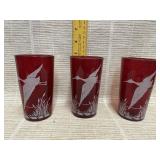 Vintage Anchor Hocking Ruby Red Glasses