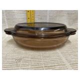 Vintage Corning Ware Visions Amber Glass Oval