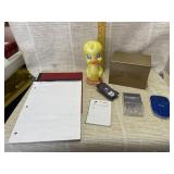 File Box, Calculator, Paper, Push Pins, Car