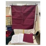 4 Long Waist Aprons with 1 Pocket - 2 White, 2