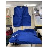 6 Blue Vests with 2 Pockets - one without