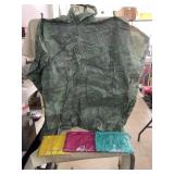 Adult Rain Poncho and 3 Kids Raincoats (small,