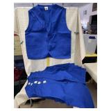 6 Blue Vests with 2 Pockets Size L