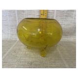 Vintage Amber Colored 3-Footed Bowl