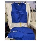 6 Blue Vests with 2 Pockets Size M