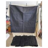 6 Black Long Waist Aprons with 1 Pocket