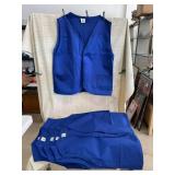 6 Blue Vests with 2 Pockets Size S